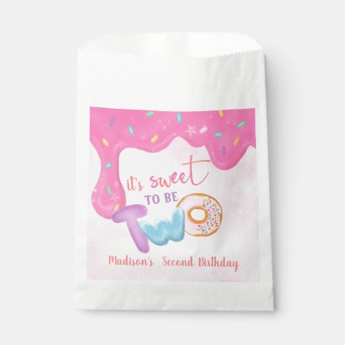 Two Sweet Donut Birthday Plate Napkins Favor Bag