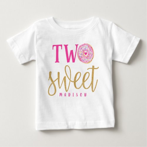 TWO Sweet Donut Birthday Shirt for Girl
