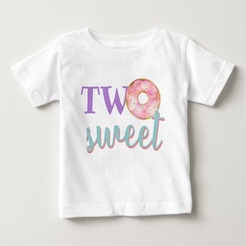 Two Sweet Donut Girl Second Birthday Outfit Baby T_Shirt