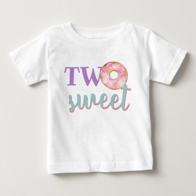 Two Sweet Donut Girl Second Birthday Outfit Baby T-Shirt (Front)