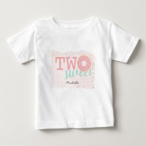 Two Sweet Donut Pink Girl 2nd Birthday Baby T_Shirt