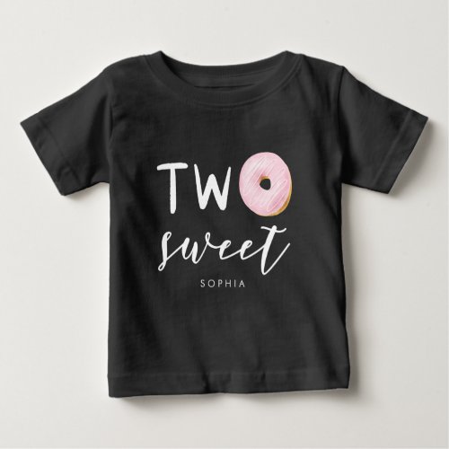 Two Sweet Donut Theme 2nd Birthday Party Baby T_Shirt