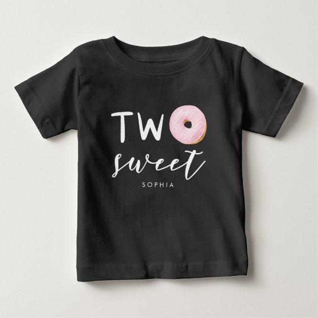 Two Sweet Donut Theme 2nd Birthday Party Baby T-Shirt (Front)