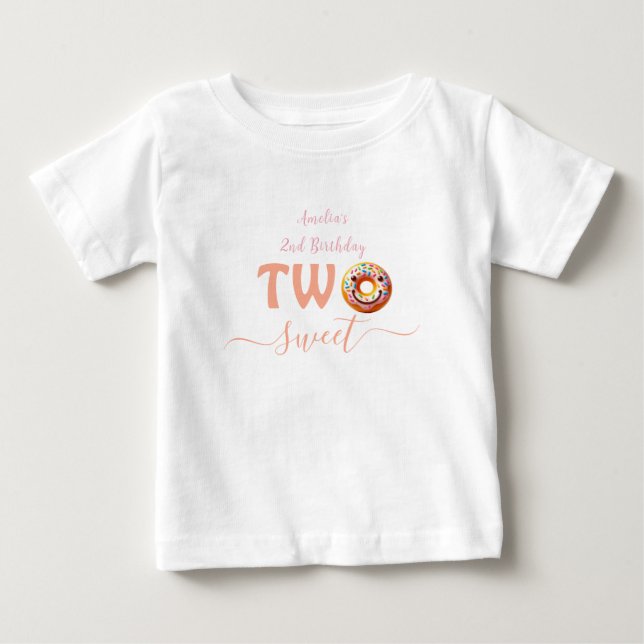 Two Sweet Donuts 2nd Birthday party Baby T-Shirt (Front)