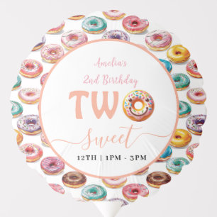 Two Sweet Donuts 2nd Birthday party Balloon