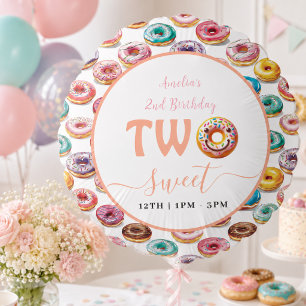 Two Sweet Donuts 2nd Birthday party Balloon