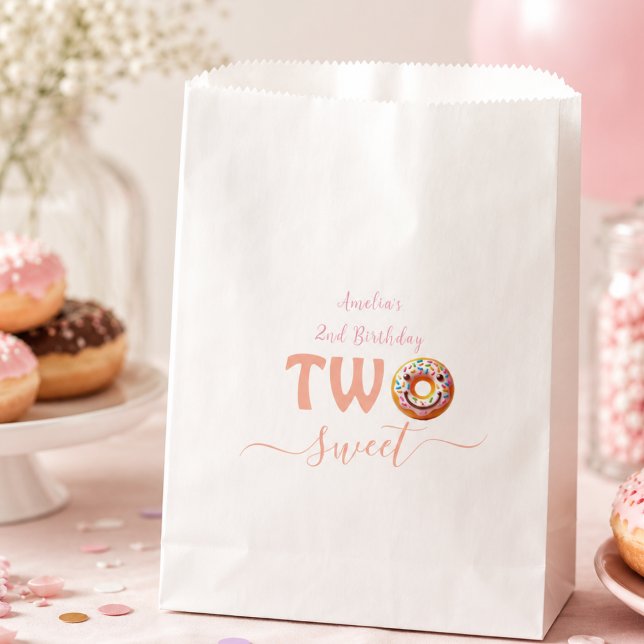 Two Sweet Donuts 2nd Birthday party Favor Bag (Two Sweet Donuts 2nd Birthday party Favor Bag)