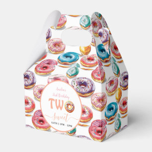 Two Sweet Donuts 2nd Birthday party Favor Boxes