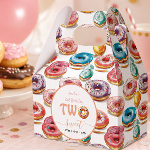 Two Sweet Donuts 2nd Birthday party Favor Boxes