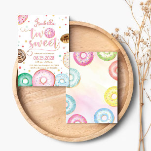 Two Sweet Donuts Birthday Invitation