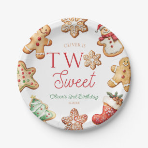 Two Sweet Gingerbread Cookie 2nd Birthday Party Paper Plates