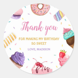  Two Sweet Girl 2nd Birthday Classic Round Sticker