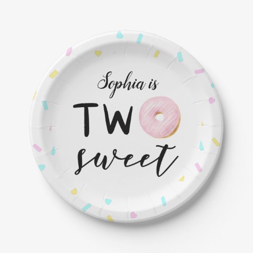 Two Sweet Girls 2nd Donut Theme Birthday Party Paper Plates