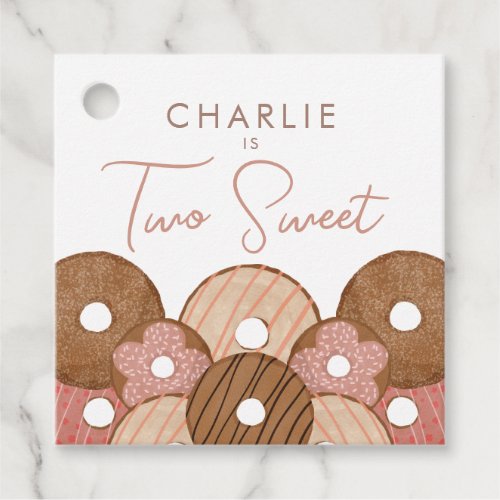 Two Sweet Girls Donut Birthday Favor Tags