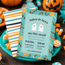 Two Sweet Halloween Candy Ghost Twin 2nd Birthday