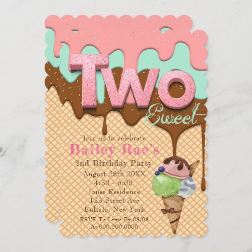 Two Sweet Ice Cream 2nd Birthday Party