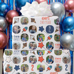 Two Sweet Ice Cream Baby's 2nd Year Birthday Photo Wrapping Paper<br><div class="desc">This gorgeous "Two Sweet" ice cream 2nd birthday wrapping paper features original drawings of ice cream cones, popsicles, and star balloons in red, white, and blue! There's room for 13 of your favorite baby's second year photos! Square photos work best, but other sizes will be automatically adjusted to fit as...</div>