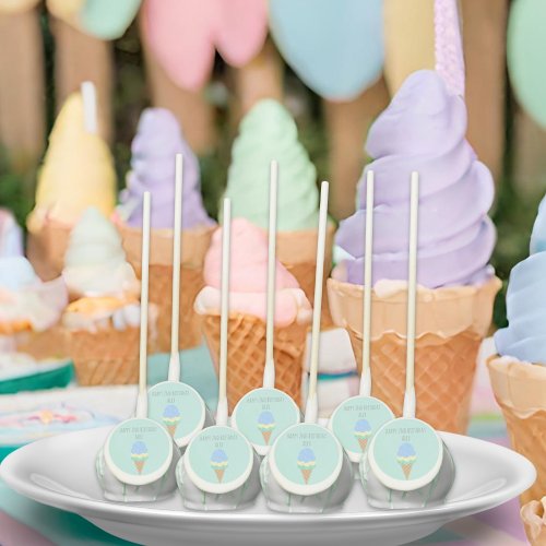 Two sweet ice cream birthday cake pops