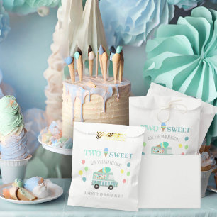 Two sweet ice cream birthday treat or favor bag