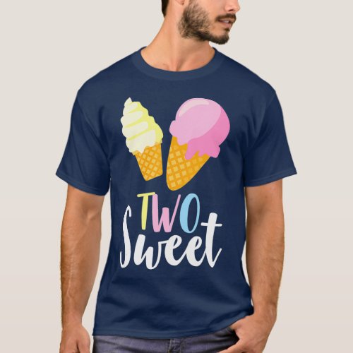 Two Sweet Ice Cream Lover Second Birthday T_Shirt