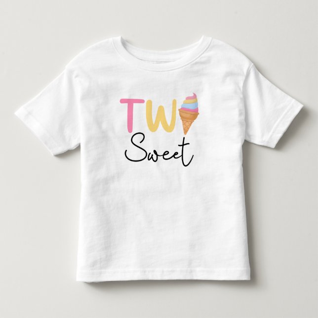 TWO Sweet Ice Cream Summer Treat 2nd Birthday Toddler T-shirt (Front)