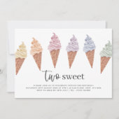 Two Sweet Icecream Birthday Invitation (Front)