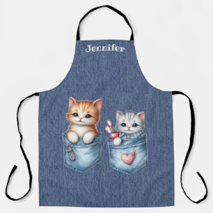 Two Sweet Kittens Cat All-Over Print Apron