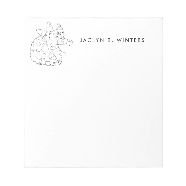 Two sweet kittens cuddling Personalized Notepad (Front)