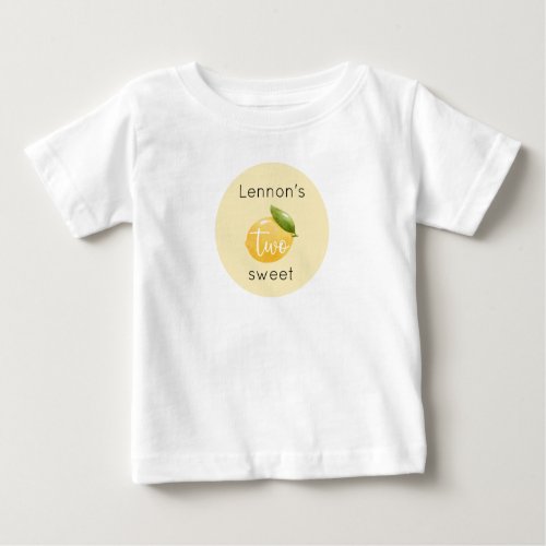 Two Sweet Lemon 2nd Birthday Baby T_Shirt