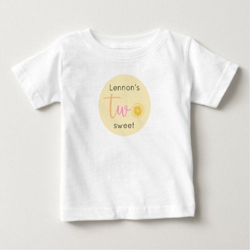 Two Sweet Lemon Birthday Baby T_Shirt