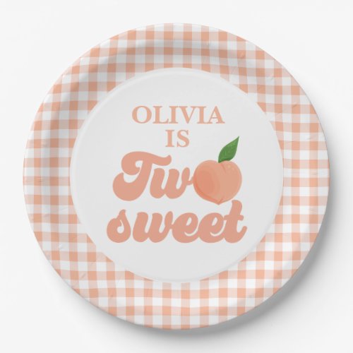 Two Sweet Peach Birthday Paper Plates