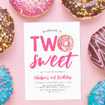 Two Sweet Pink Donut 2nd Birthday Invitation<br><div class="desc">Invite guests to your little one's 1st birthday party with these sweet donut-themed birthday invitations! The cute first birthday party invites feature the phrase "Sweet One" in bright pink lettering with the "o" replaced with a pink watercolor donut with multi-colored sprinkles. Personalize the sweet one doughnut birthday invites with your...</div>