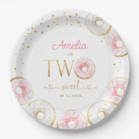 Two Sweet Pink Gold Donuts Birthday