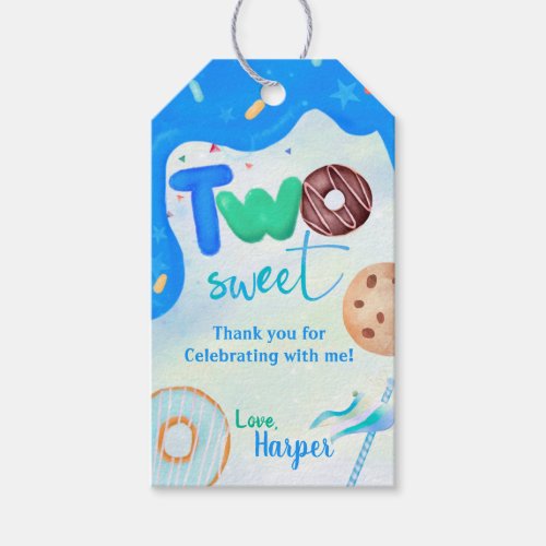 two sweet sencond birthday  gift tags