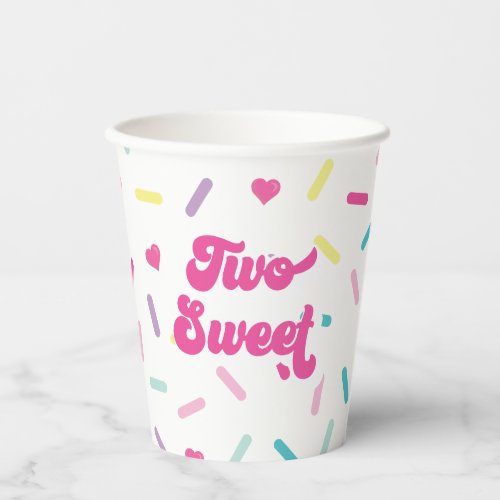 Two Sweet Sprinkles 2nd Birthday Paper Cups