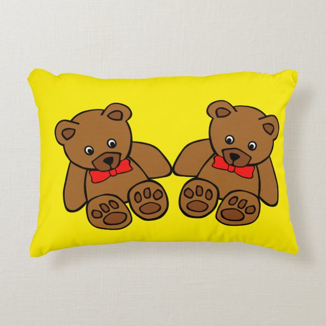 Two Sweet Teddy Bears Accent Pillow