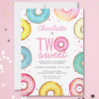 Two Sweet Watercolor Donuts 2nd Birthday
