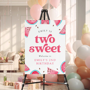 Two Sweet Watermelon 2nd Birthday Welcome Foam Board