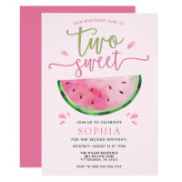 Two Sweet Watermelon Birthday Invitation