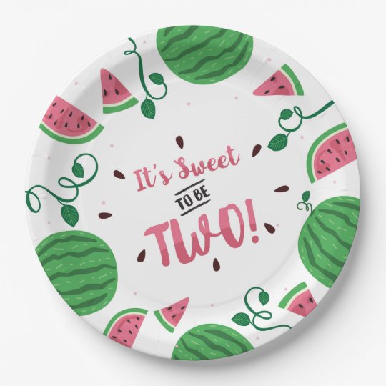 Download Two Sweet Watermelon Birthday Plate | Zazzle.com