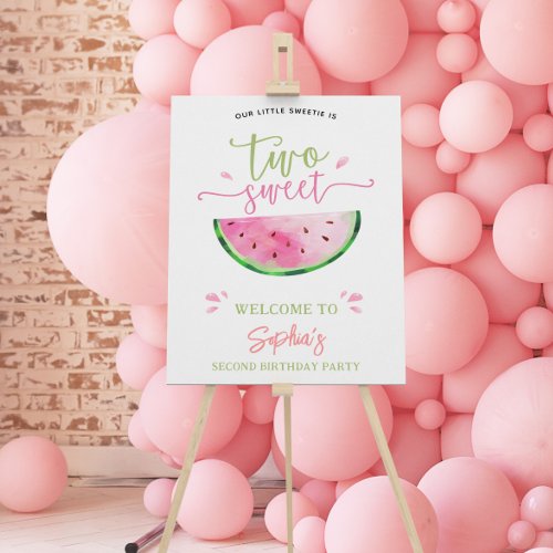 Two Sweet Watermelon Birthday Welcome Foam Board