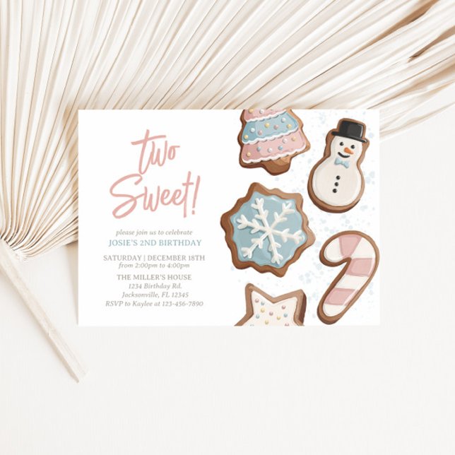 Two Sweet Winter Birthday Invitation (Creator Uploaded)