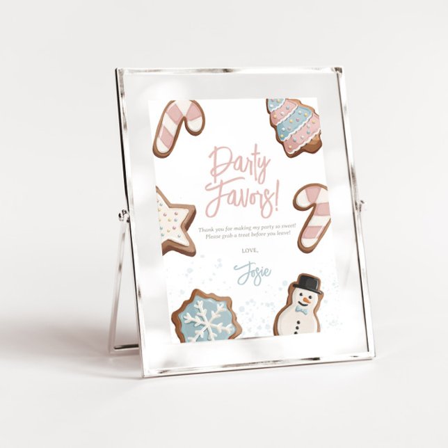 Two Sweet Winter Birthday Party Favor Sign Invitation (Creator Uploaded)