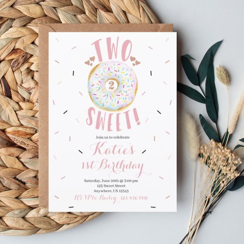 TWO sweet year birthday Invitation