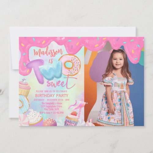 two sweetmcustom photo  invitation