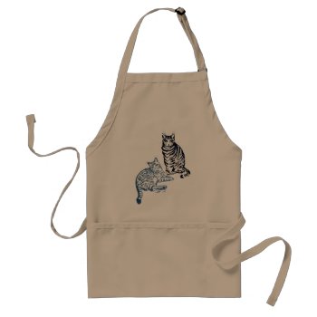 Two Tabby Cats Apron by Lotacats at Zazzle