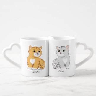 Two Tabby Cats with Personalized Calligraphy