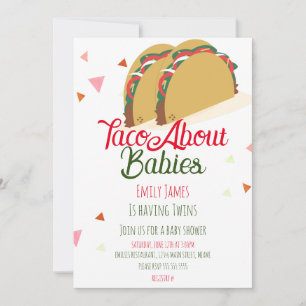Two Tacos Twins Baby Shower Invitation