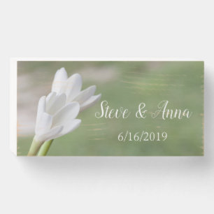 Two Tahitian gardenia (tiare Tahiti) flower buds Wooden Box Sign