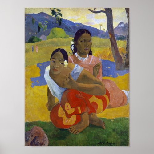 Two Tahitian Women Gauguin Poster